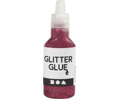 Glitterliim 25 ml, tume roosa sädelev - Creotime